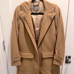 J. Crew x Nello Gori Wool Cashmere Camel Coat with hood